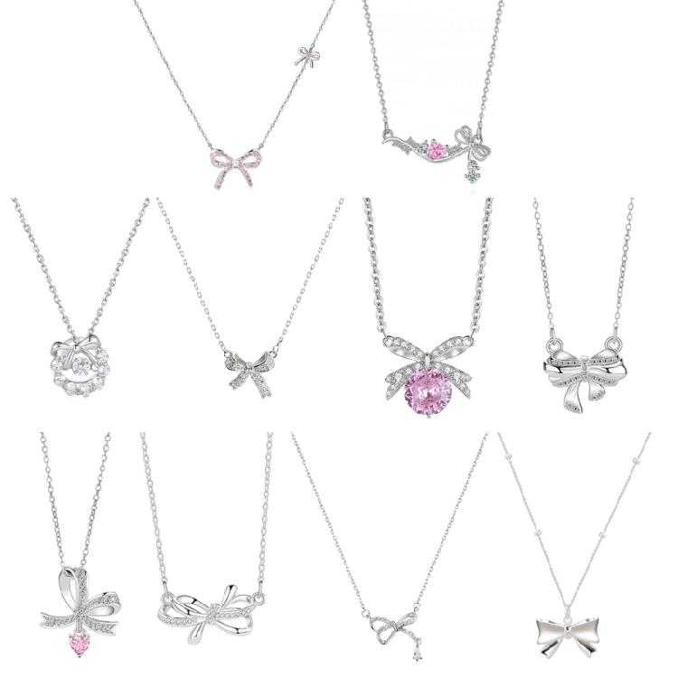 Girls Collar Diamante Bowknot Necklace Jewelry Choker Chain Glinting Crystal