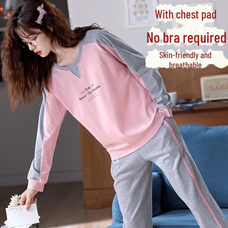 Women's Long-Sleeve Padded Pajamas, Cute Cartoon Style, Large-Size, Spring & Autumn Homewear, 2024 New Collection.