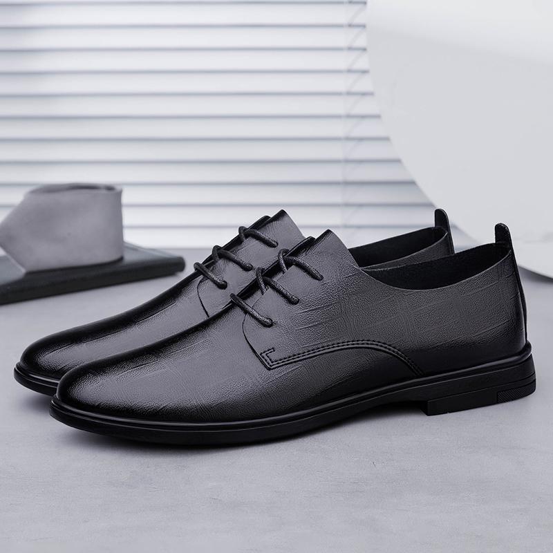 Fashion 2025 New Fashion Men Dress Shoes Men Genuine Leather Oxfords Shoes Casual Lace-up Formal Footwear Business Men's Wedding Shoes