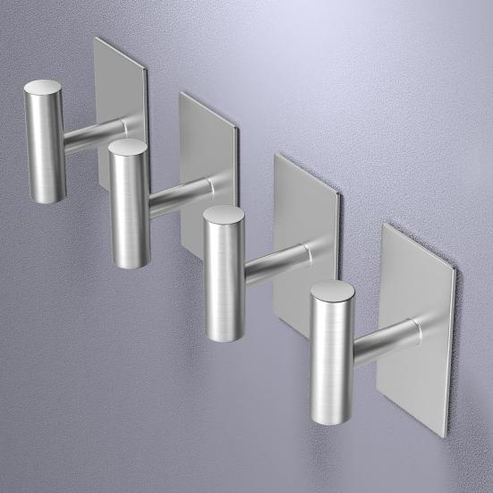 1/5Pcs Towel Hangers Storage Hooks Strong Load-bearing Simple Installation Self-Adhesive Wall Mount Hanging Hooks