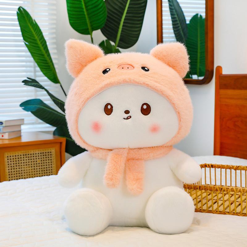 

Toys Cat Plush Shark Scarf Cartoon Animals Fill Doll Christmas Gift Ornament 35cm/13.78in розовый