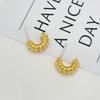 Fashion Temperament Earrings Summer High-End Stud Earrings Half Circle Gold Earrings