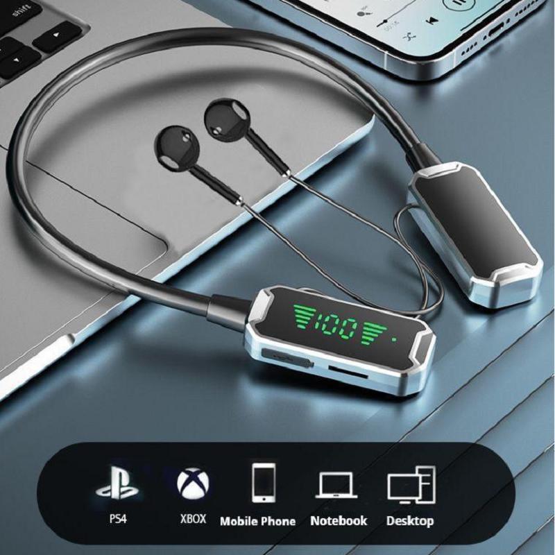30H Play Time Bluetooth Earphones LED Display HiFi Sound Earbuds Wireless Headphones Sports Gamer Neckband Neck-hanging Headsets
