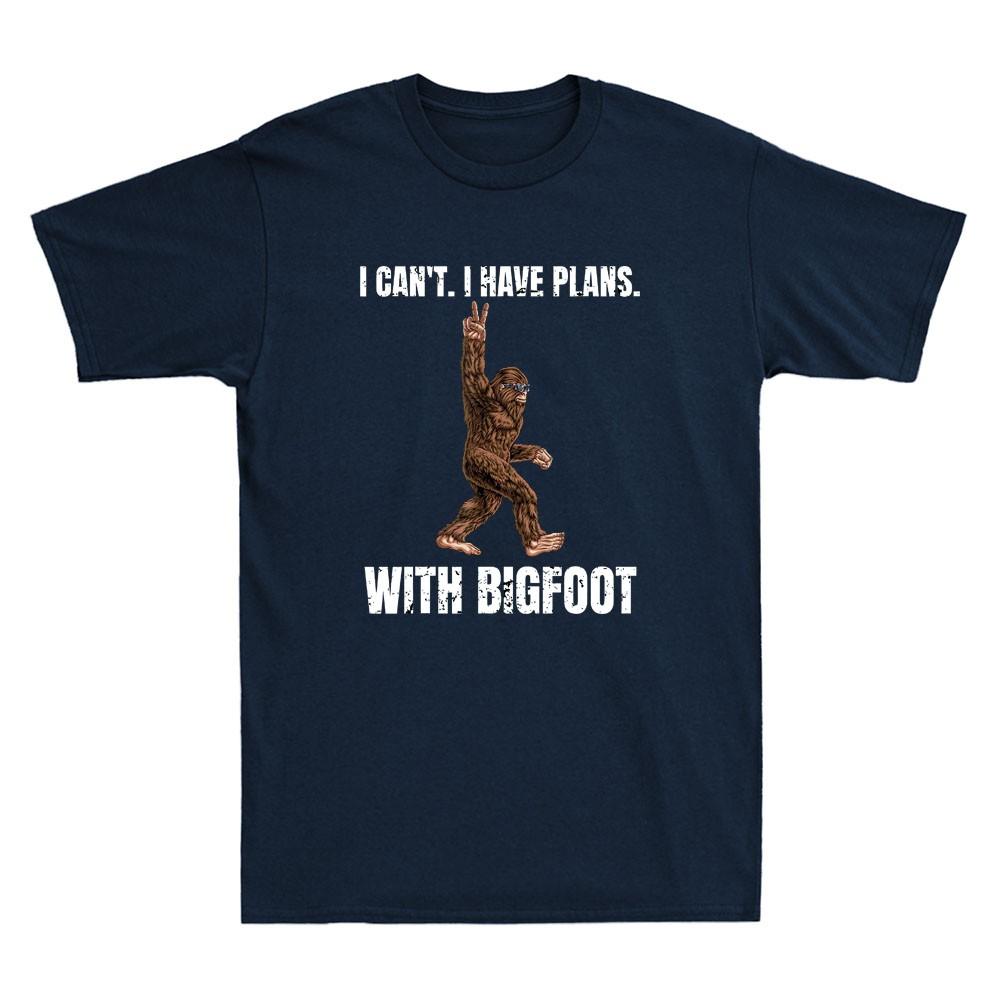 I Cant I have Plans With Bigfoot Funny Sasquatch Graphic Vintage Unisexs TShirt