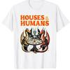 Fun Dungeons&Dragons Inspired Summer Men's T-shirt House&Humans RPG Parody Game Player Tees with Dragon and Wizard Battle Design