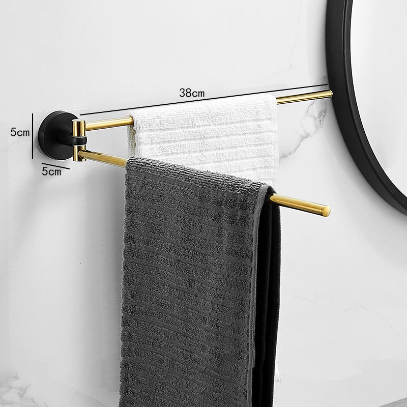 Stainless Steel Bathroom Towel Rack Nail Free Toilet Towel Bar Multifunctional Folding Shower Storage Rack Chrome Towel Ring