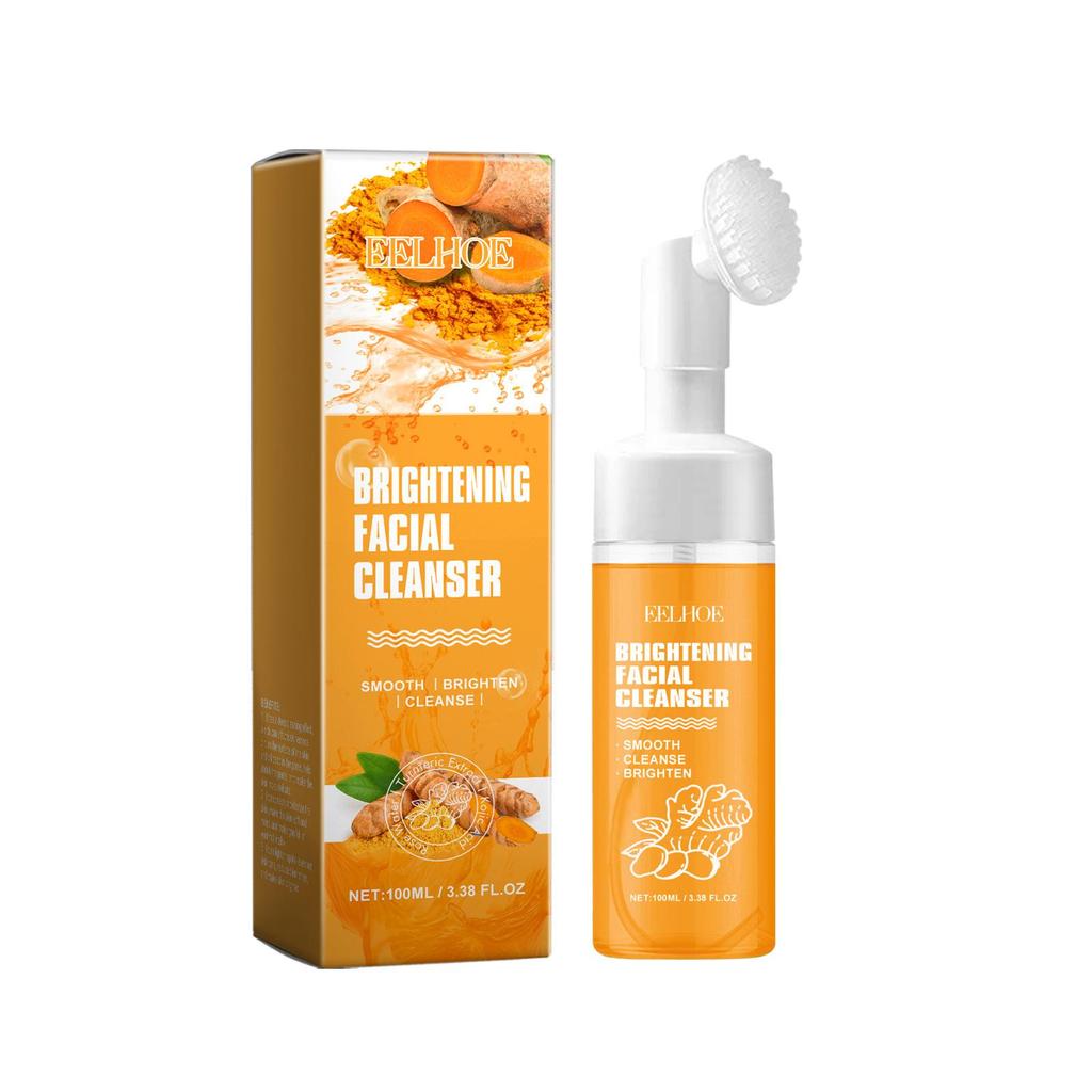EELHOE  Turmeric Facial Cleanser Gentle Cleansing Facial Pore Skin Refreshing Oil Control Moisturizing Water Locking Cleanser