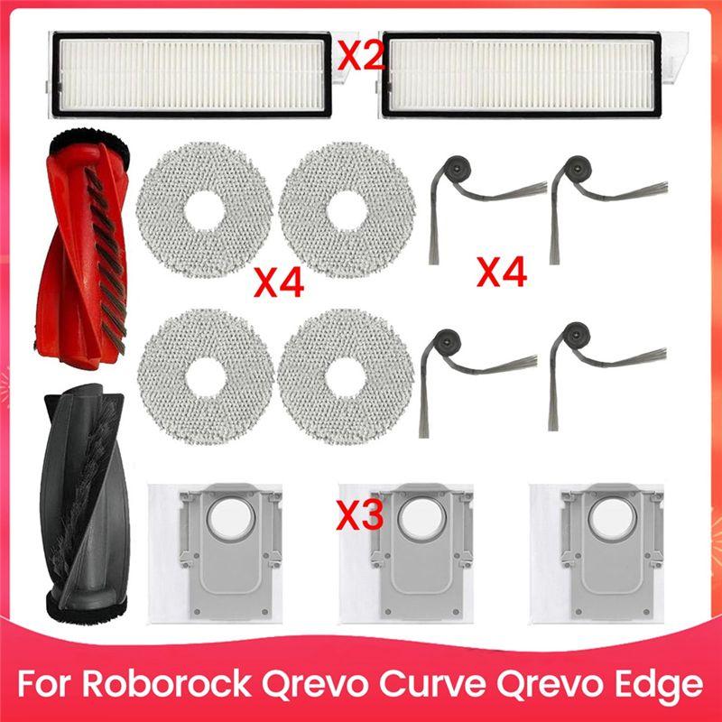 

AEE4-Accessories Kit For Roborock Qrevo Curve Qrevo Edge Robot Vacuum Cleaner Main Side Brush Filters Mop Pads Dust Bags