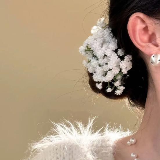 Damen Haarspange Stirnfransen Blumen Design Leicht zu Tragen Haarstab Brüchige Haare Fixierer Dekorativer Braut Haarstab Haar Styling Zubehör