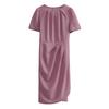 Women's Solid Color Summer Temperament Commuter Crew Neck Short Sleeve Mediumn Long Dress