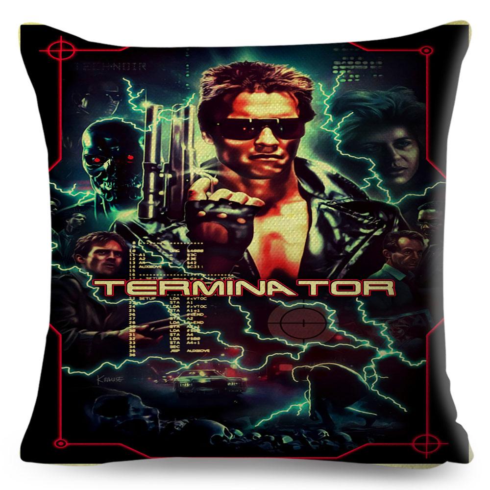 The Terminator T Cushion Cover Decor Classic Movie Robot Warrior Pillowcase Polyester Pillow Case for Sofa Home Car Xcm