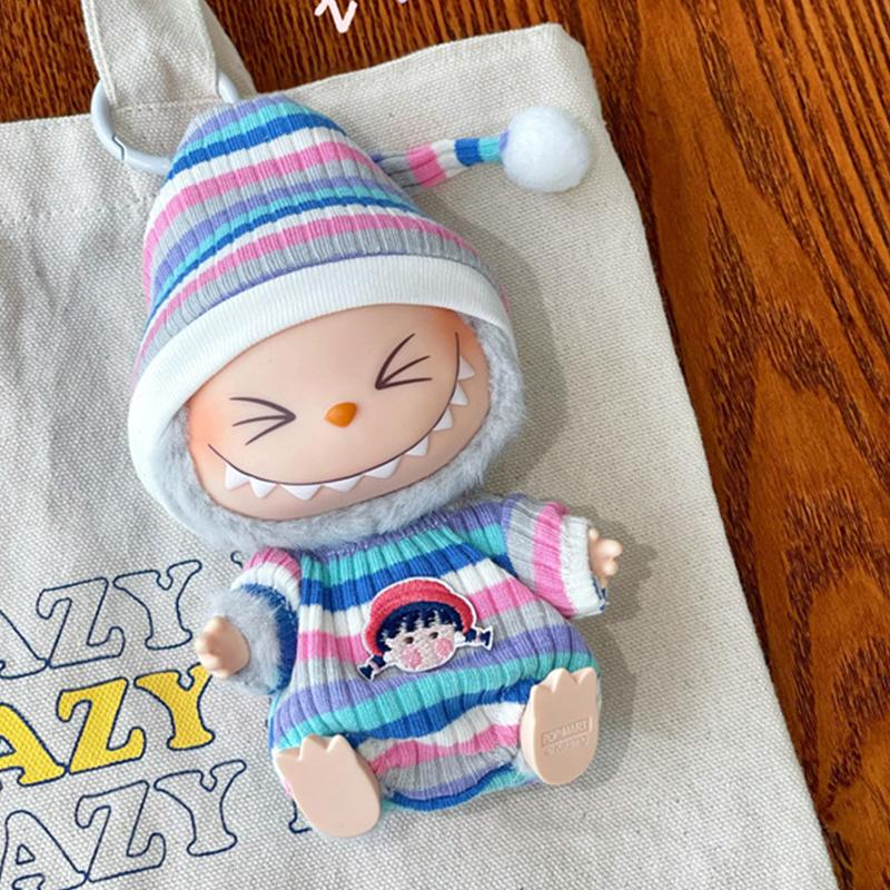 

Мини Одежда для Куклы Наряд Аксессуары Мультяшный Лабубу Осенний Комбинезон Шапка Комплект Одежда Куклы Лабубу Очаровательный Сезонный Наряд