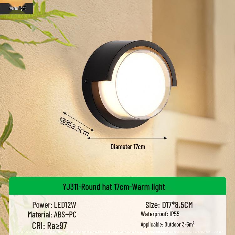 LED Waterproof Outdoor Wall Lamp for Balcony, Villa, Courtyard, and Bedroom - Modern Chinese Style