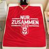 1 szt. Koc Flanelowy z Nadrukiem Hallescher FC, Wysokiej Jakości na Wszystkie Pory Roku, Wystrój Domu, Ciepło i Komfort, Idealny na Prezenty Świąteczne