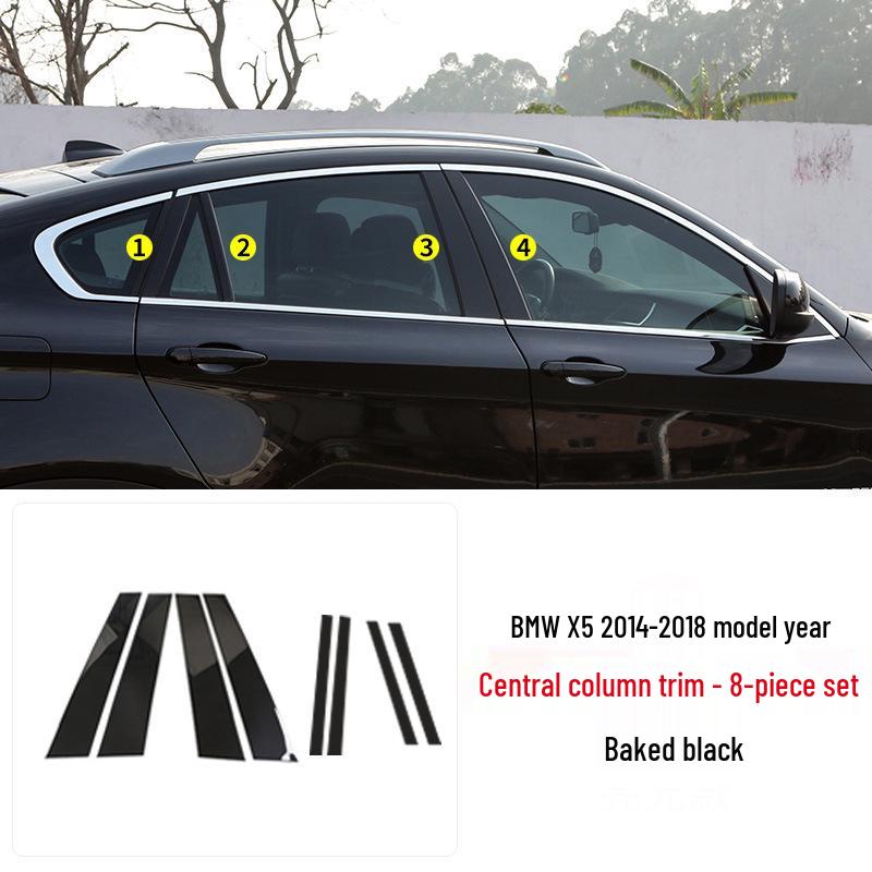 Black Window Trim & Door Frame Strip for BMW 3, 5 Series, X3, X5, X6 - Decorative Black Warrior Edition.
