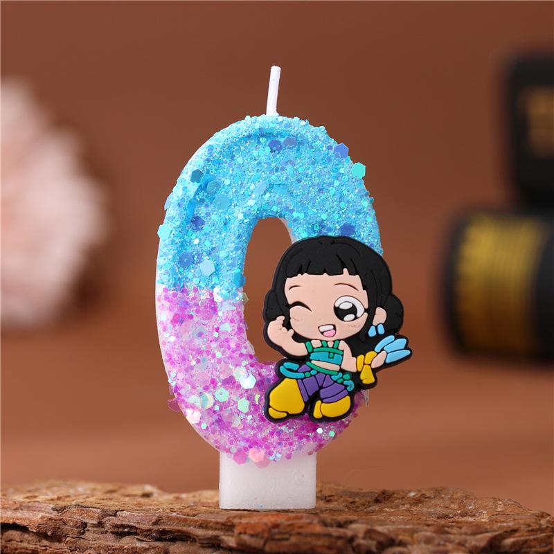 Cartoon Demon Hunter Lumi Birthday Number Candles for Cake Festival Party