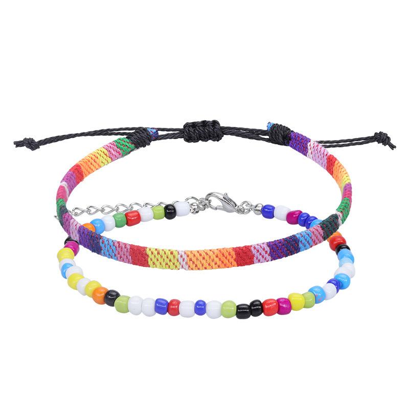 Set di Braccialetti da Spiaggia per Uomo e Donna, Braccialetti da Uomo Surfer, Braccialetti Estivi Boho Intrecciati con Cordino Regolabile, Cavigliere
