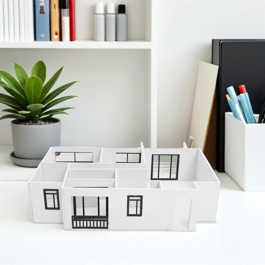 LEDMOMO Architectural Model Scale Floor Plan Kit 2LDK House DIY Assembly Miniature House Sand Table PVC Space Design Interior Real Estate Presentation