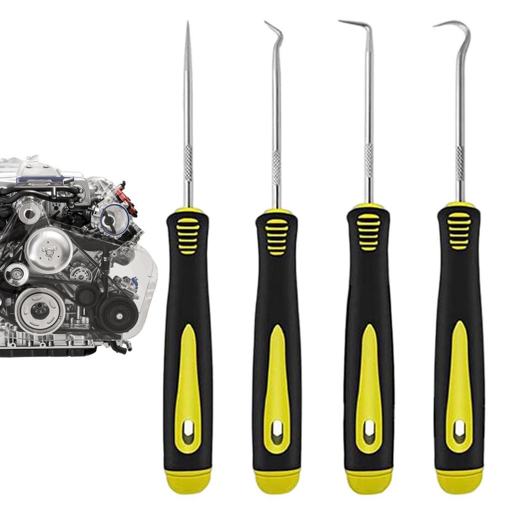 Car Oil Seal Puller Screwdrivers Set 4PCS Car Oil Seal Removal Tool Kit Precision Pick And Hook Set For Gasket Hoses O-Ring