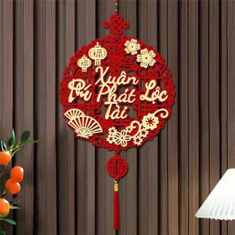 AEE2-Vietnamese Text Decoration Spring Festival Pendant New Year Decoration Living Room Bow Pendant