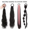 Synthetic Cool Girl Attachment For Braids Elastic Band Kanekalon Hair Extension Ponytail For Women Boxing Braid Hair Ponytail