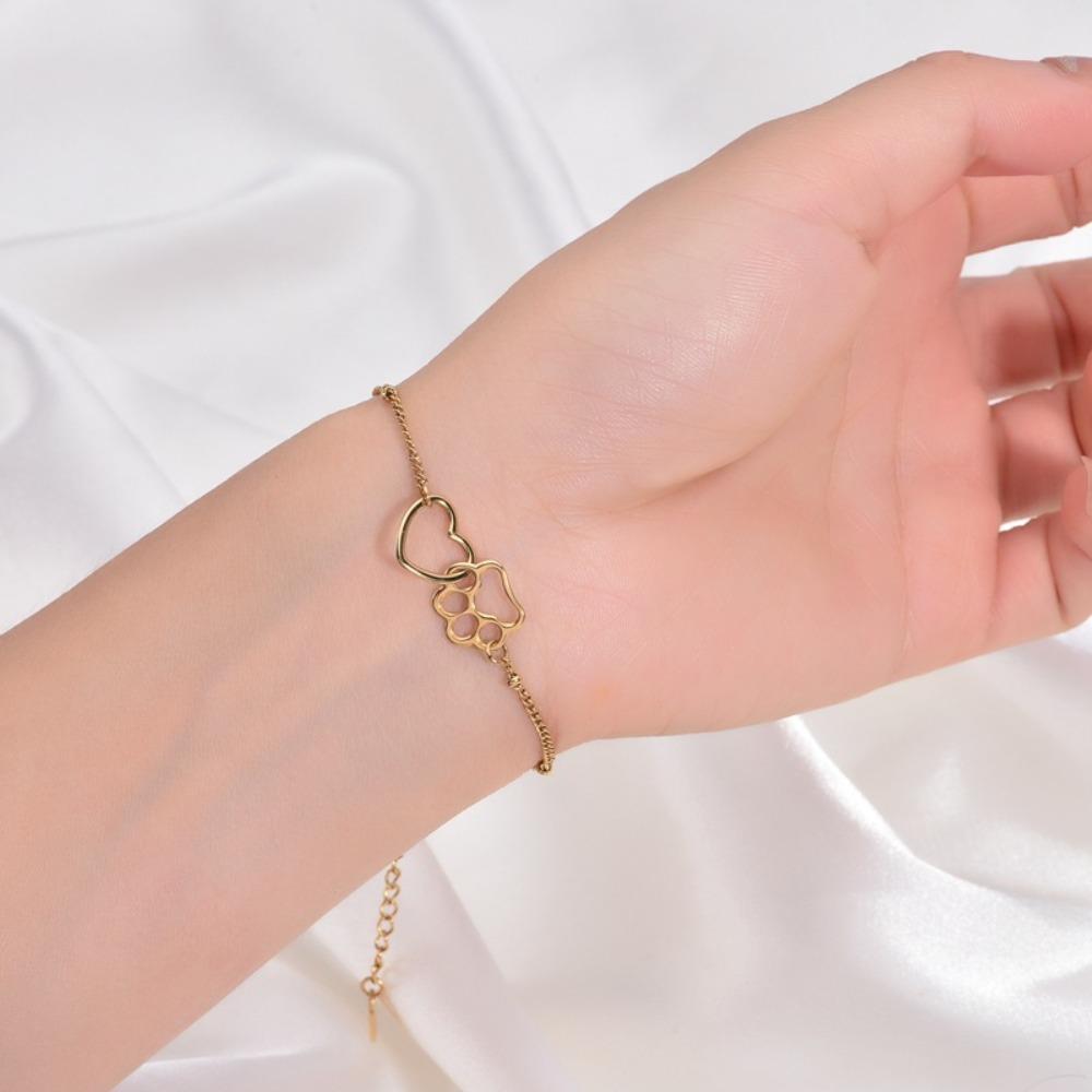 Thin Love Paw Bracelet Light Luxury Dog Claw Foot Chain Hand Jewelry Friendship Bracelet Gifts