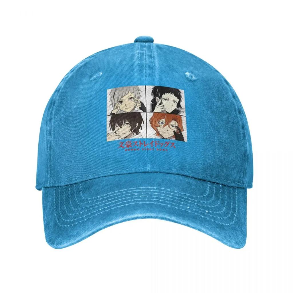 Casual Bungou Stray Dogs Baseball Cap Unisex Style Distressed Denim Washed Sun Cap Ranpo Dazai Outdoor Activities Caps Hat