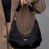 Vintage-Inspired Chic Black Crescent Shoulder Bag | Zip Closure, Fashionable Underarm Handbag for Women