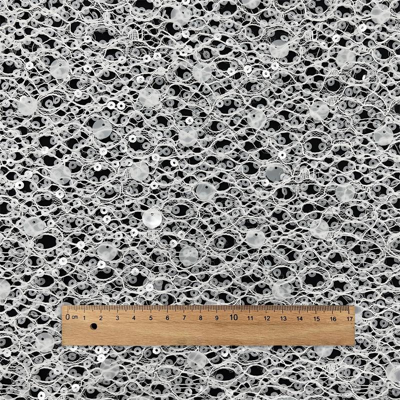 Sequin Embroidery Fabric Lace Fishing Net Children's Dress Fabric Wedding Evening Dress Spring Summer Polyester Stage Dress