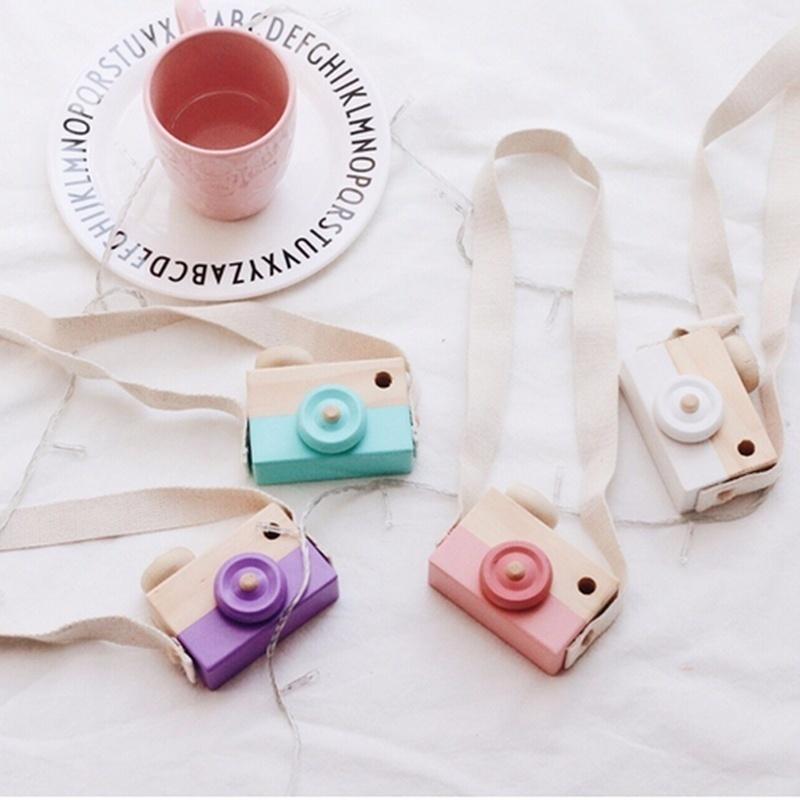Wooden Camera Cameras Toy Children's Travel Home Decor for Children Kids Christmas Gift