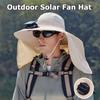 Large Brim Solar Fan Hat Breathable Bucket Hat Fashion Outdoor Sun Hat