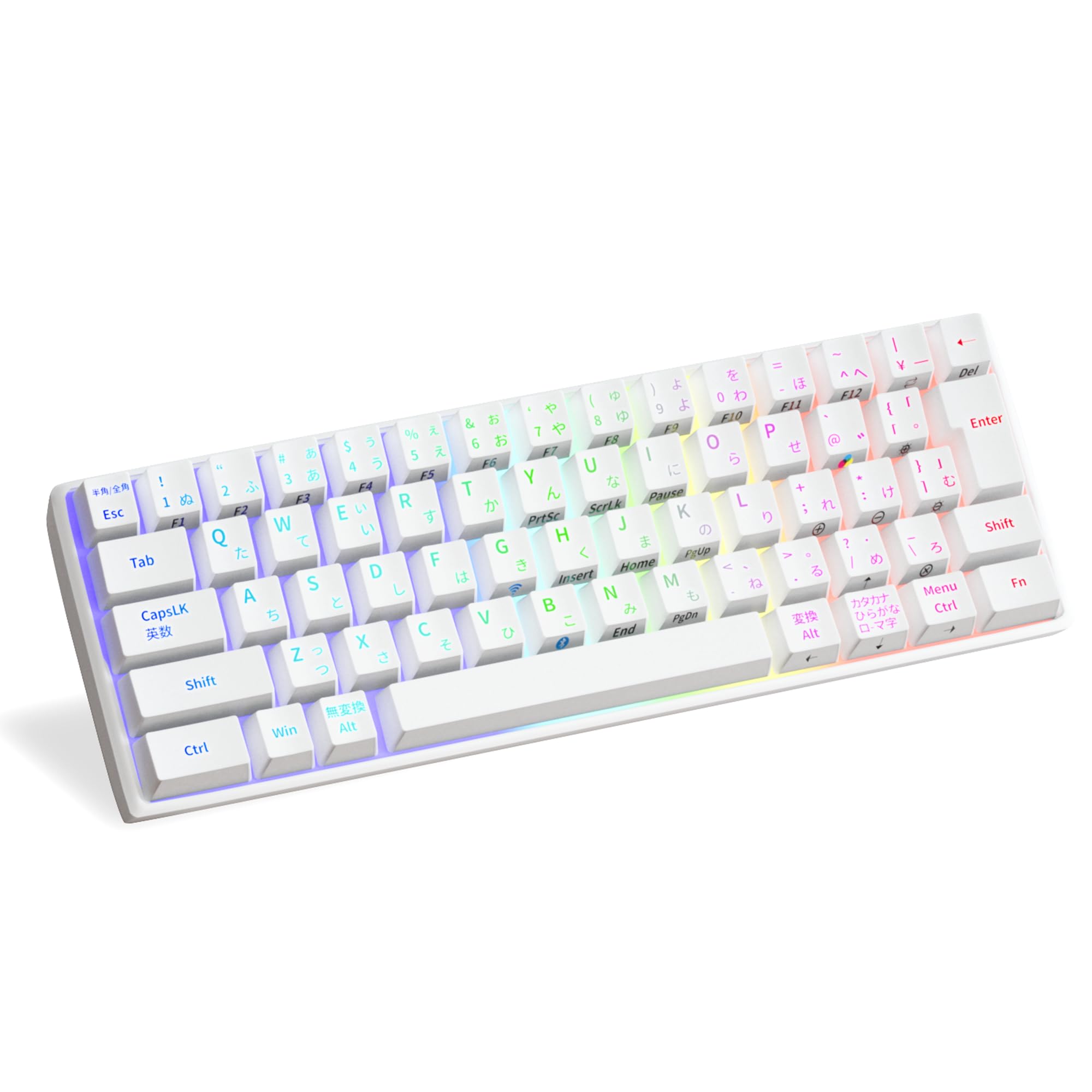 

KIMOCA Mechanical Keyboard Japanese Layout Keyboard Mechanical Gaming Keyboard 63 Keys Compact Bluetooth Wireless USB Wired Waterproof Rechargeable білий