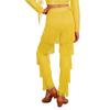 Pantaloni cu Franjuri pentru Dans Latin Fete Talie Elastică Părți cu Ciucuri Pantaloni Samba Rumba Cha Cha Salsa