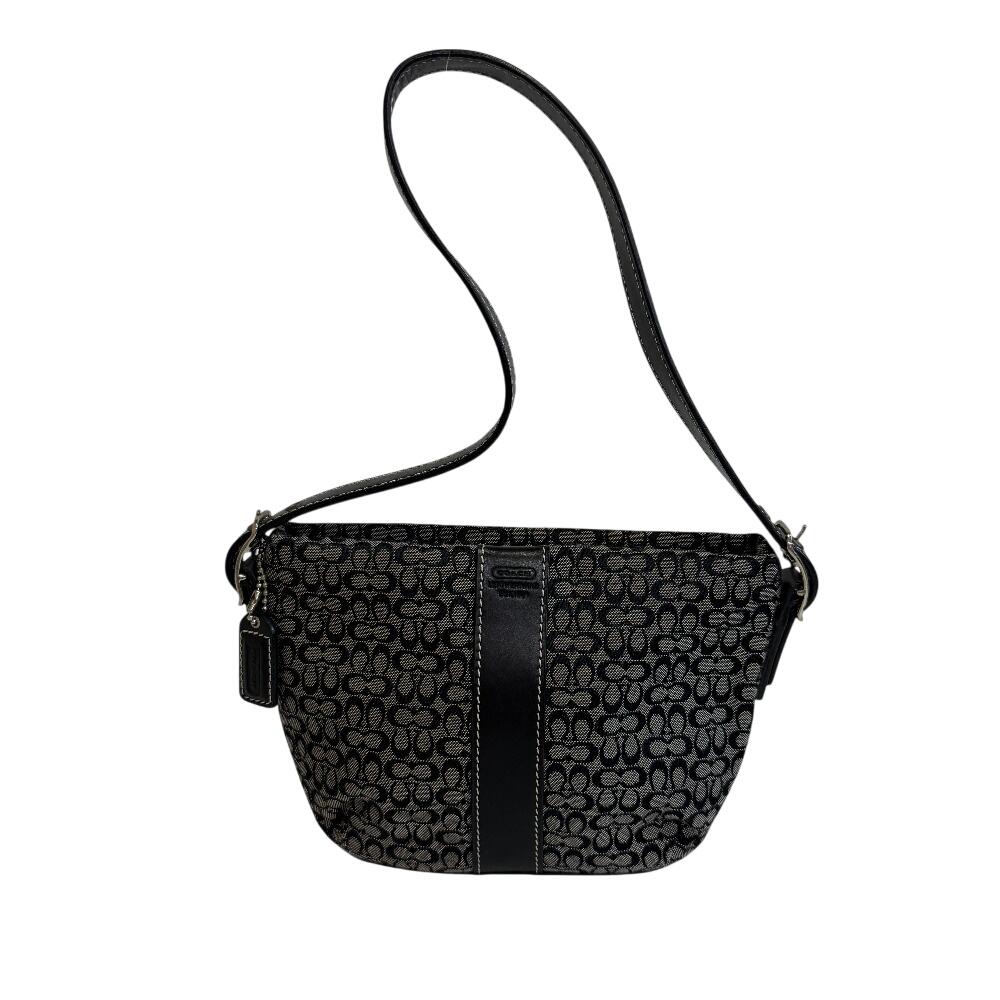 COACH 4771 Accessory pouch Mini signature canvas Handbag black canvas Used