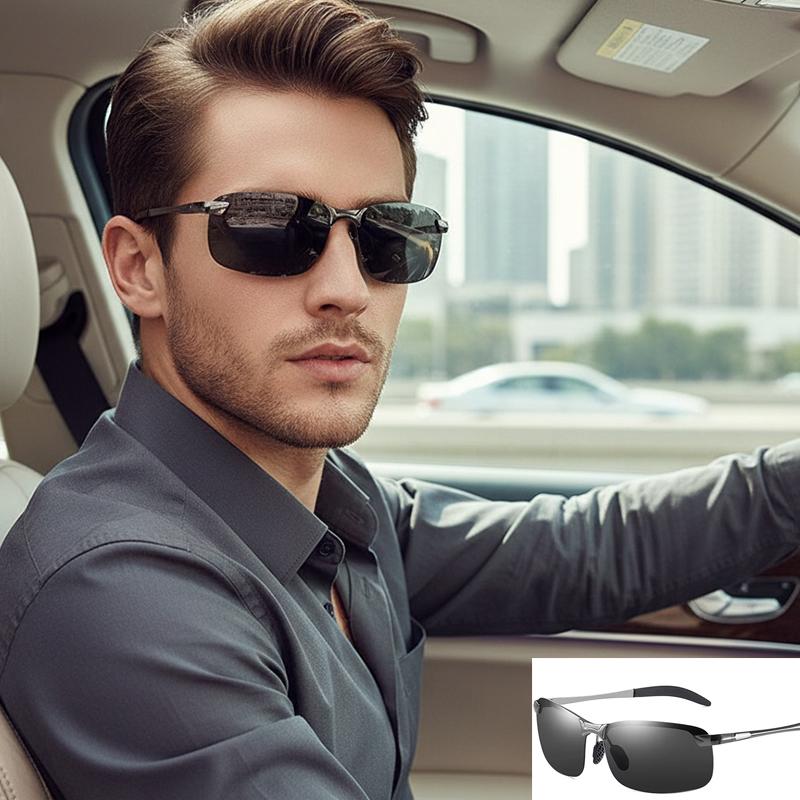 Outdoor Fishing Man's Polarized Smart Light-sensitive Metal-changing Sunglasses - Suitable For Both Day And Night Driving 3043