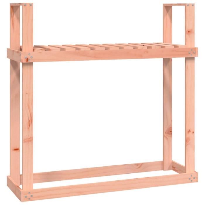 Support à bûches - Bois de douglas - 110x35x108,5 cm - Marron - Rangement extérieur - Mixte