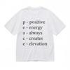 Women's Oversize Classic T-Shirt Acronym PEACE Motivational Design Tee Summer