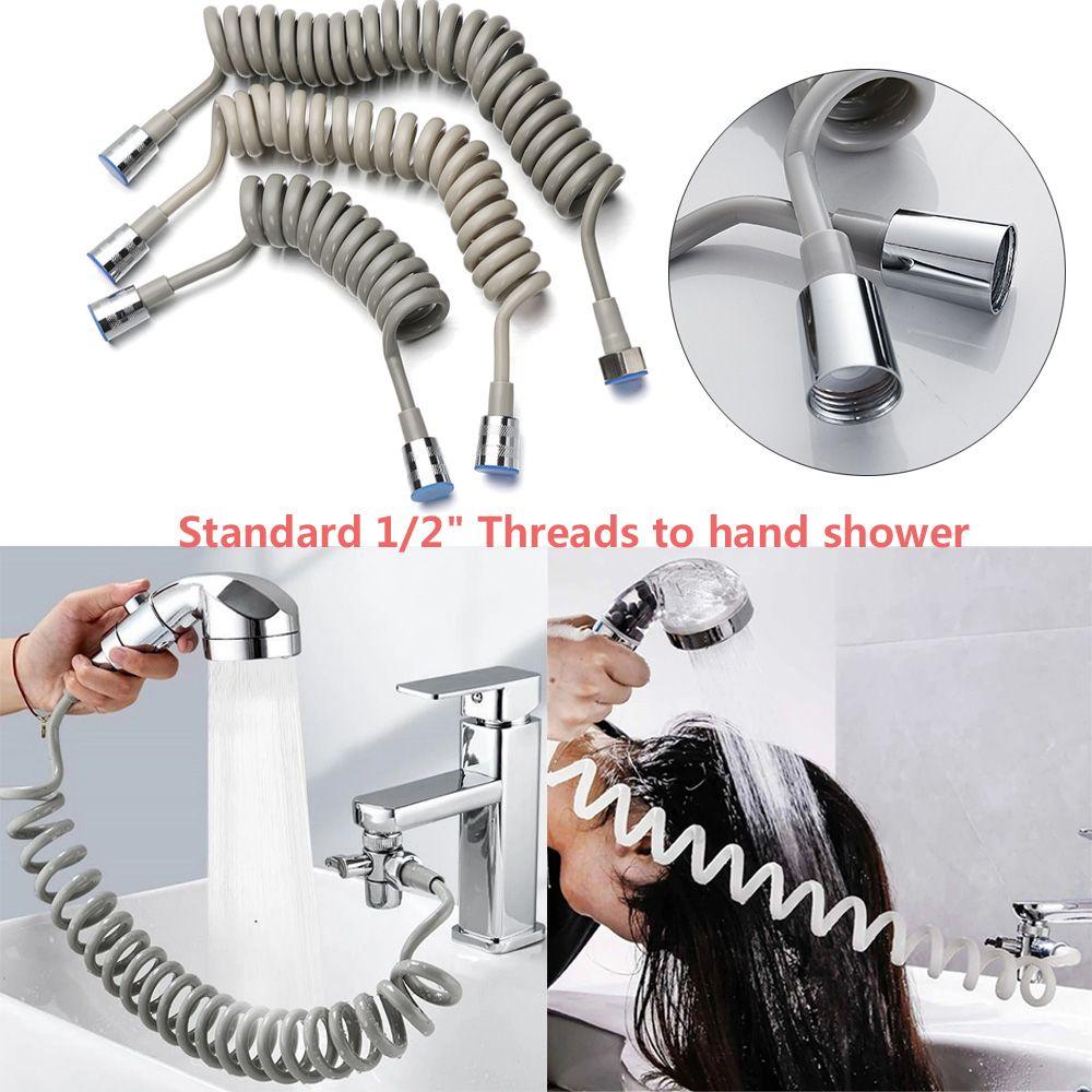 Line Style Flexible Spring Shower Hose Bath Sprayer Connect Pipe Water Plumbing Toilet Bidet