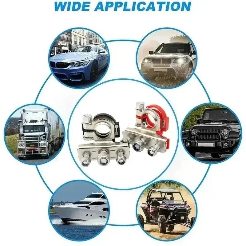 12V-24V Automotive Car Top Post Battery Terminals Wire Cable Clamp Terminal Connectors Car Accessories 2pcs/set