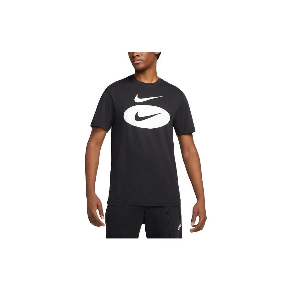 Nike Sportswear Swoosh Oval T-Shirt  Black  Men s DM6343-010 XS