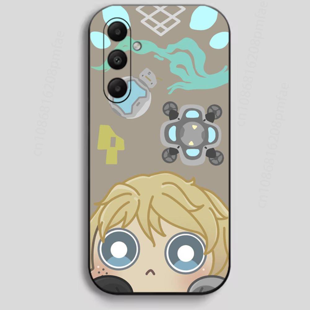 Cartoon V-Valorant Handyhülle Für Samsung Galaxy A13,21s,22,31,32,40,52,71,A91 Weiche Schwarze Hülle
