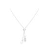 Pull-up pearl silver necklace female design sense unique cold wind collarbone chain temperament match