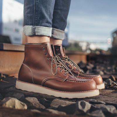 Madden 875 Herren Frühling Mittelhohe Leder Retro Britischer Stil Arbeitsstiefel