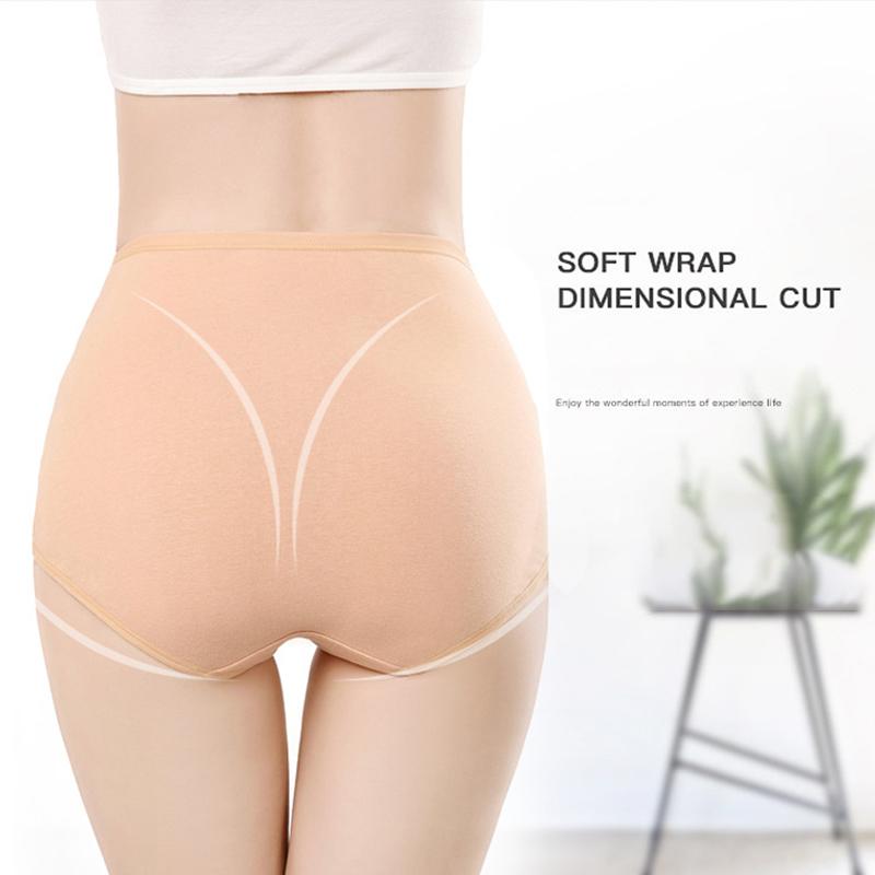 3PCS/Set Women's High Waist Cotton Panties Briefs Soft Breathable Comfy Underwear Plus Size M-3XL