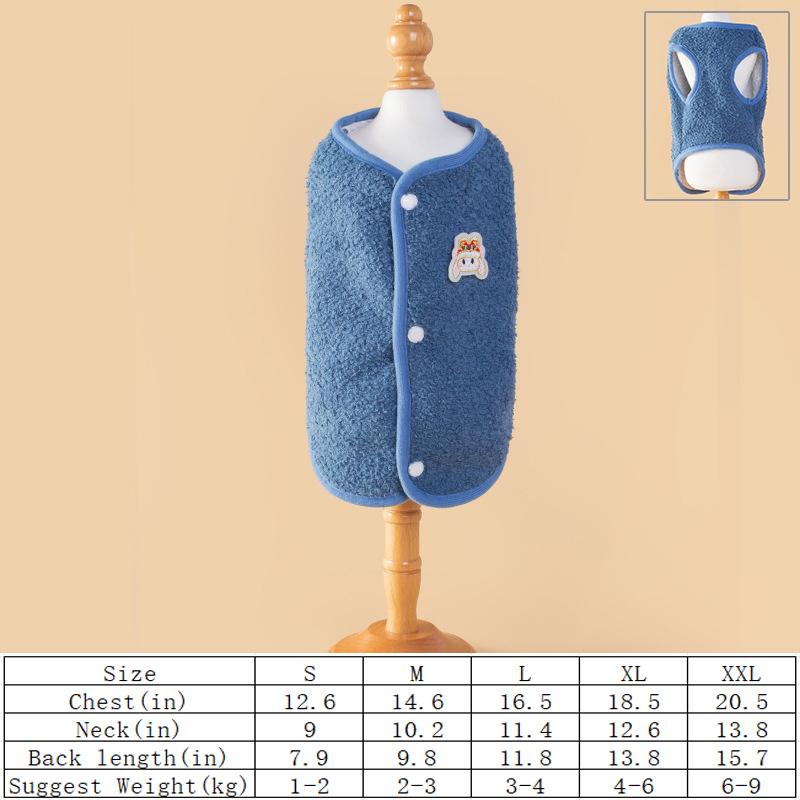 Autumn Winter Warm Dog Clothes Soft Fleece Pet Vest Puppy Jacket for Small Dog Cat Coat Costume Pet Clothes