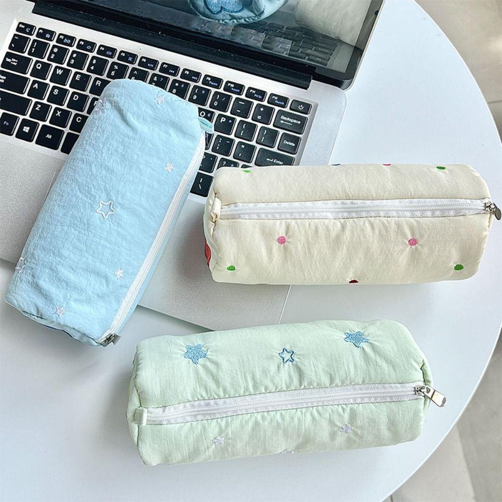 Little Star Pencil Case Pouch Embroidery Desk Storage Bag Creative Simple Pen Case Students