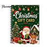 Portable Memory Keeper for Cash Christmas Gift Card Book, 7" x 5" Spiral Bound Merry Unique DIY Holiday Solution Booklet, Greeting Album, Personalized