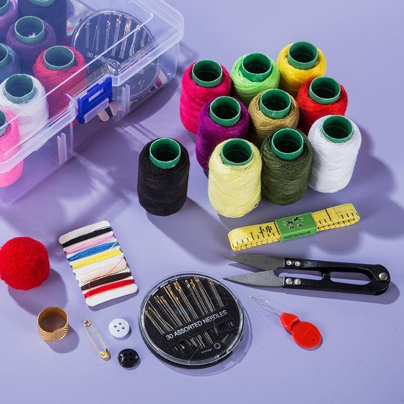 Sewing Box, Household Sewing Needle and Thread Set, Dormitory Convenient Sewing Bag, Portable Transparent Sewing Box