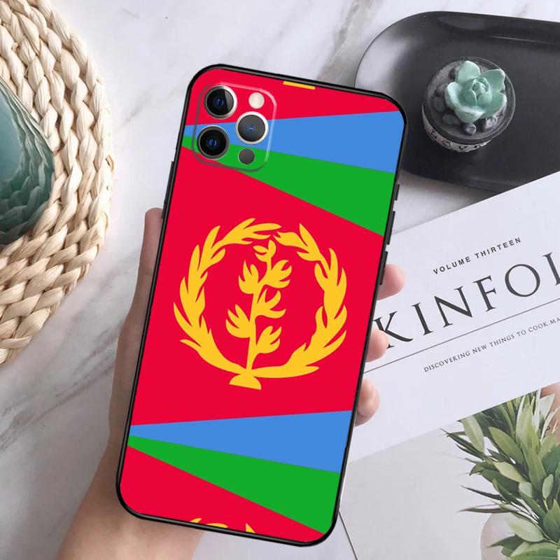 Eritrea Flag Phone Case For iPhone 16 15 14 13 12 11 Pro Max 12 13 Mini 7 8 16 Plus X XR XS Max Cover