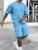 Men's Summer 2025 Fashion T-Shirt & Workwear Shorts Casual Sports Set